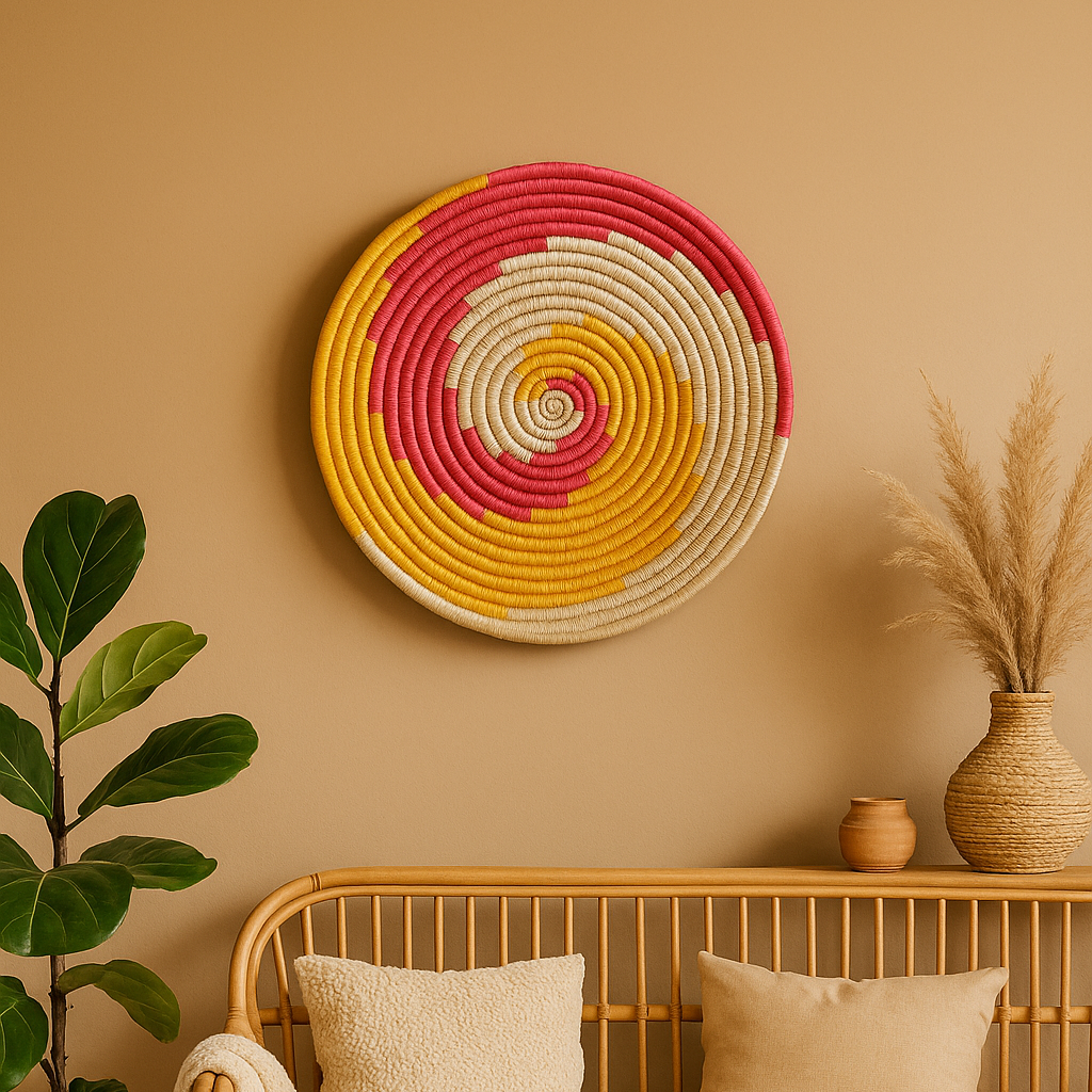 Spiral sabai grass wall plate detail of the centre