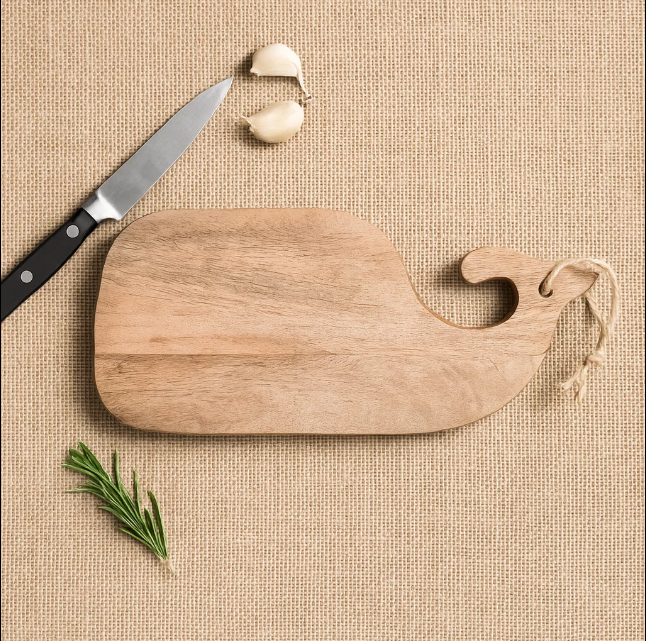 Mango wood chopping board on a counter