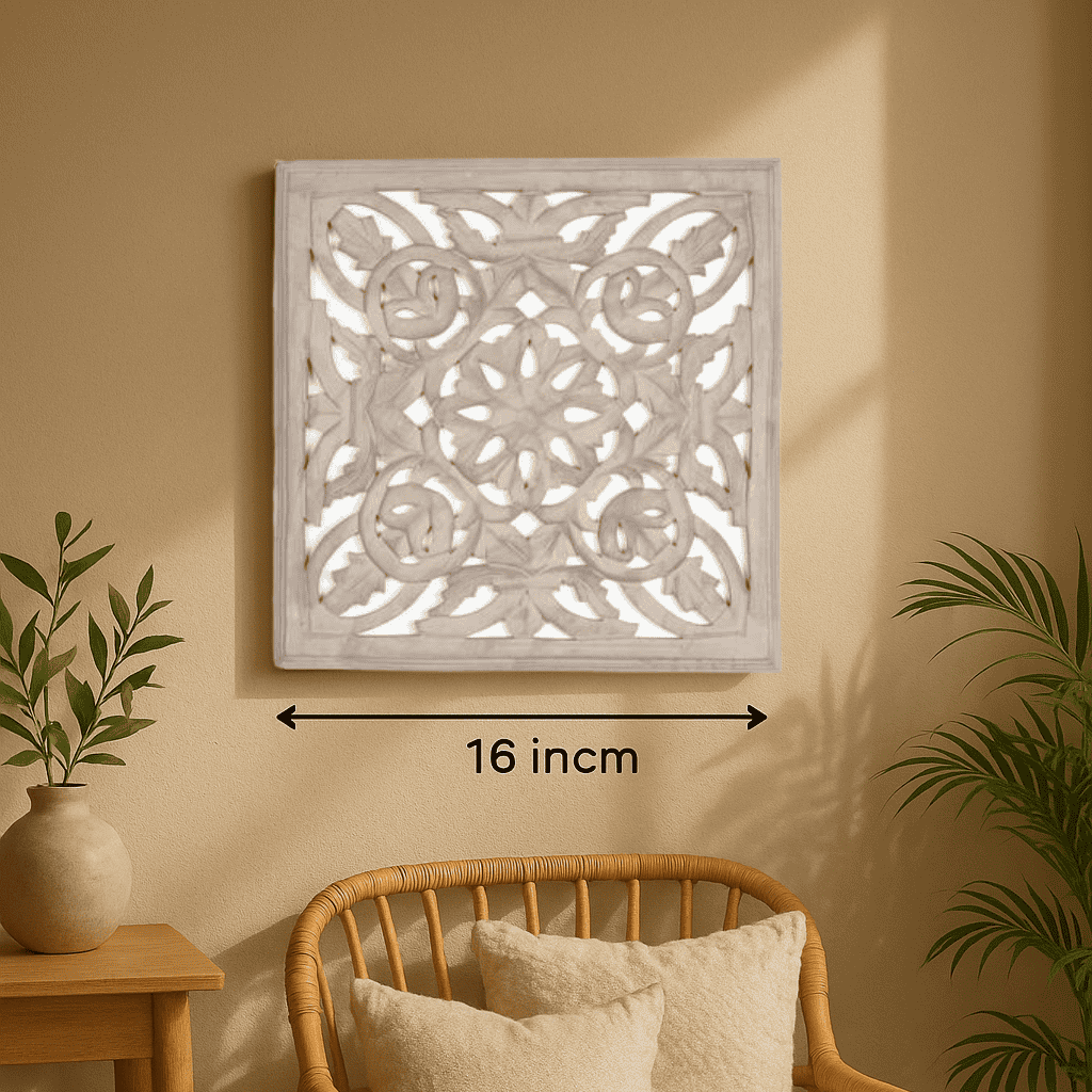 Taupe wall medallion in a French country setting