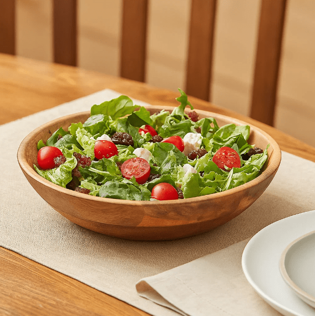 Mango wood salad bowl hand turned by Gleemium