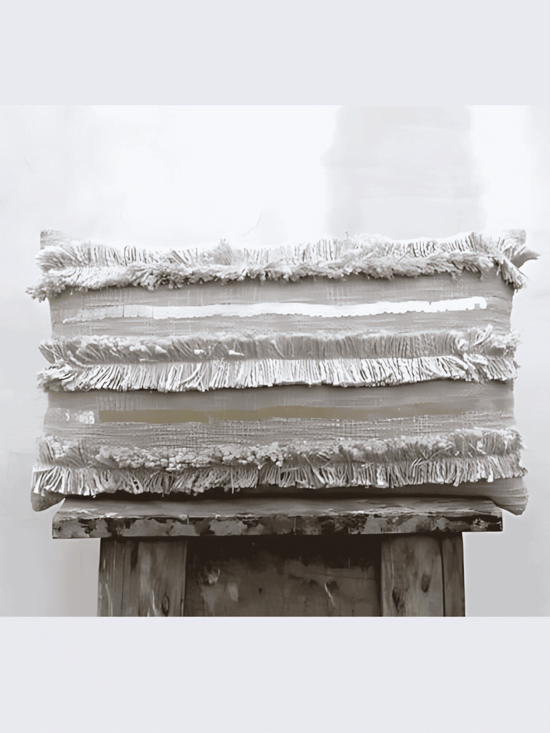 Sequin fringe cushion full view