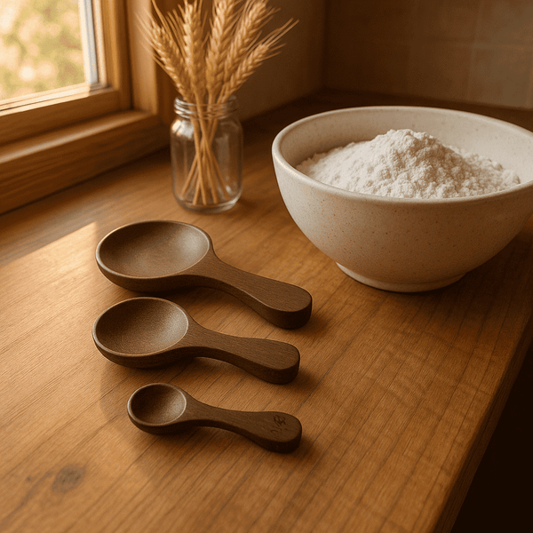 Classic Measuring Spoons | Wooden Eco Set of 3 | Gleemium