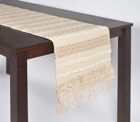 Diamond Brown Cotton Table Runner
