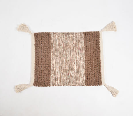 Handwoven Cotton Cocoa Colorblock Placemats (Set of 4)