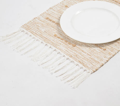 Handwoven Cotton Neutral Bisque Placemats (Set of 4)