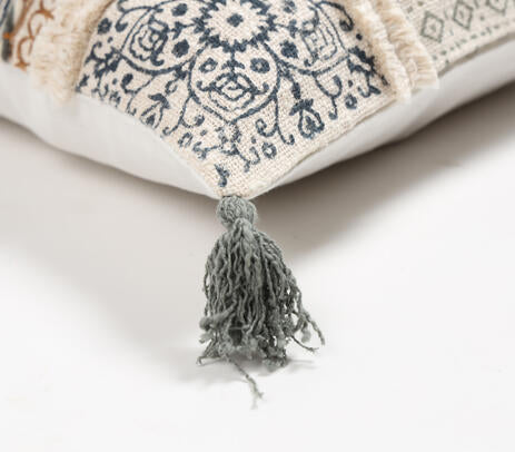 Maximal Block Printed Cotton Cushion Cover – Bold Tassel