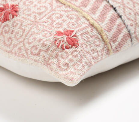 Maximal Lumbar Cotton Cushion Cover – Embroidery Block Printed