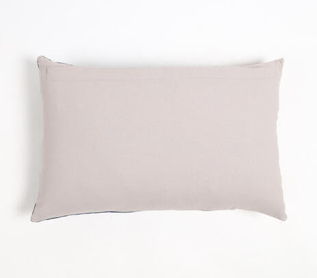 Leather &amp; Velvet Lumbar Cushion Cover – Hand-Stitched