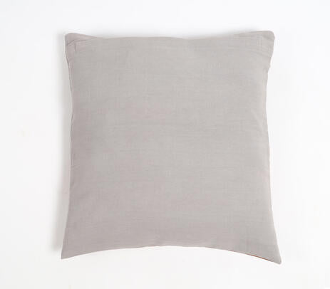 Leather &amp; Cotton Cushion Cover – Hand-Stitched
