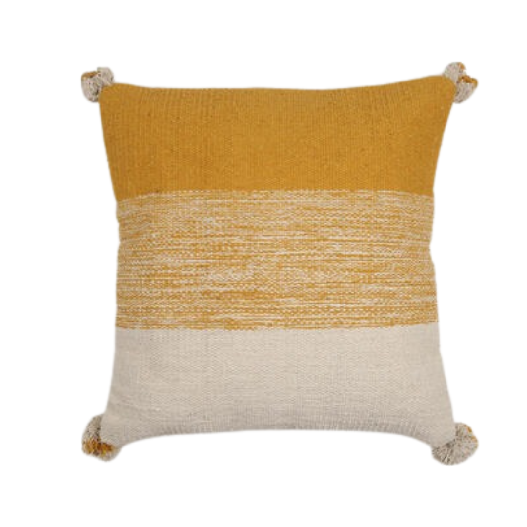 Blazed Amber Cotton Cushion Cover – Handwoven