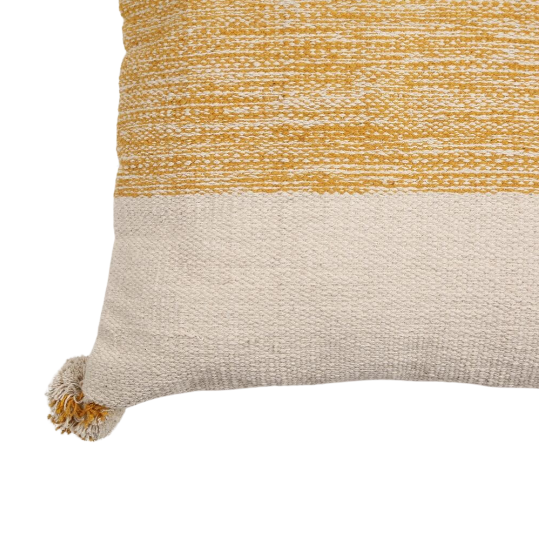 Blazed Amber Cotton Cushion Cover – Handwoven