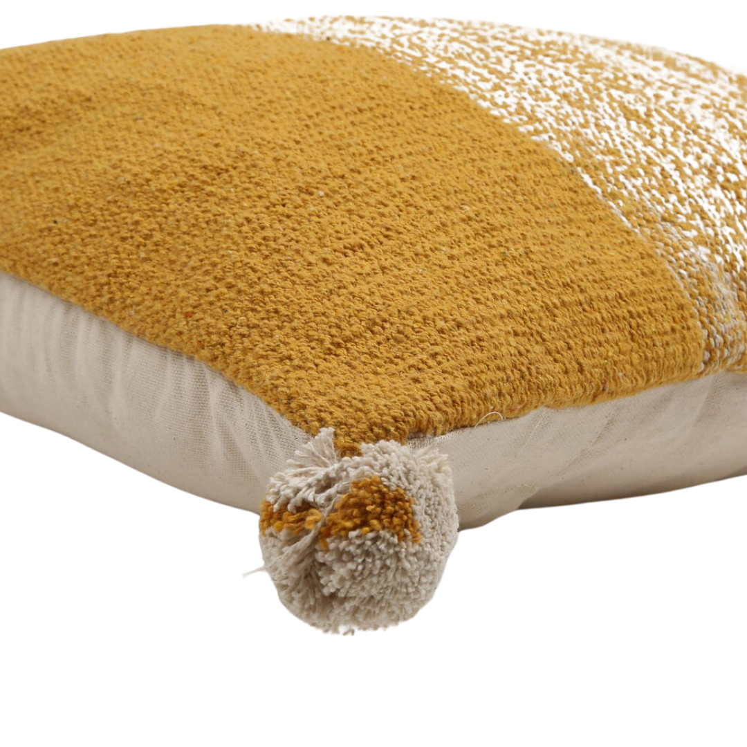 Blazed Amber Cotton Cushion Cover – Handwoven