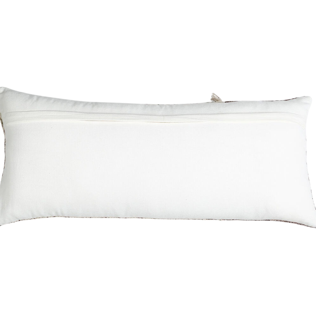 Block Printed &amp; tufted Lumbar Cushion cover