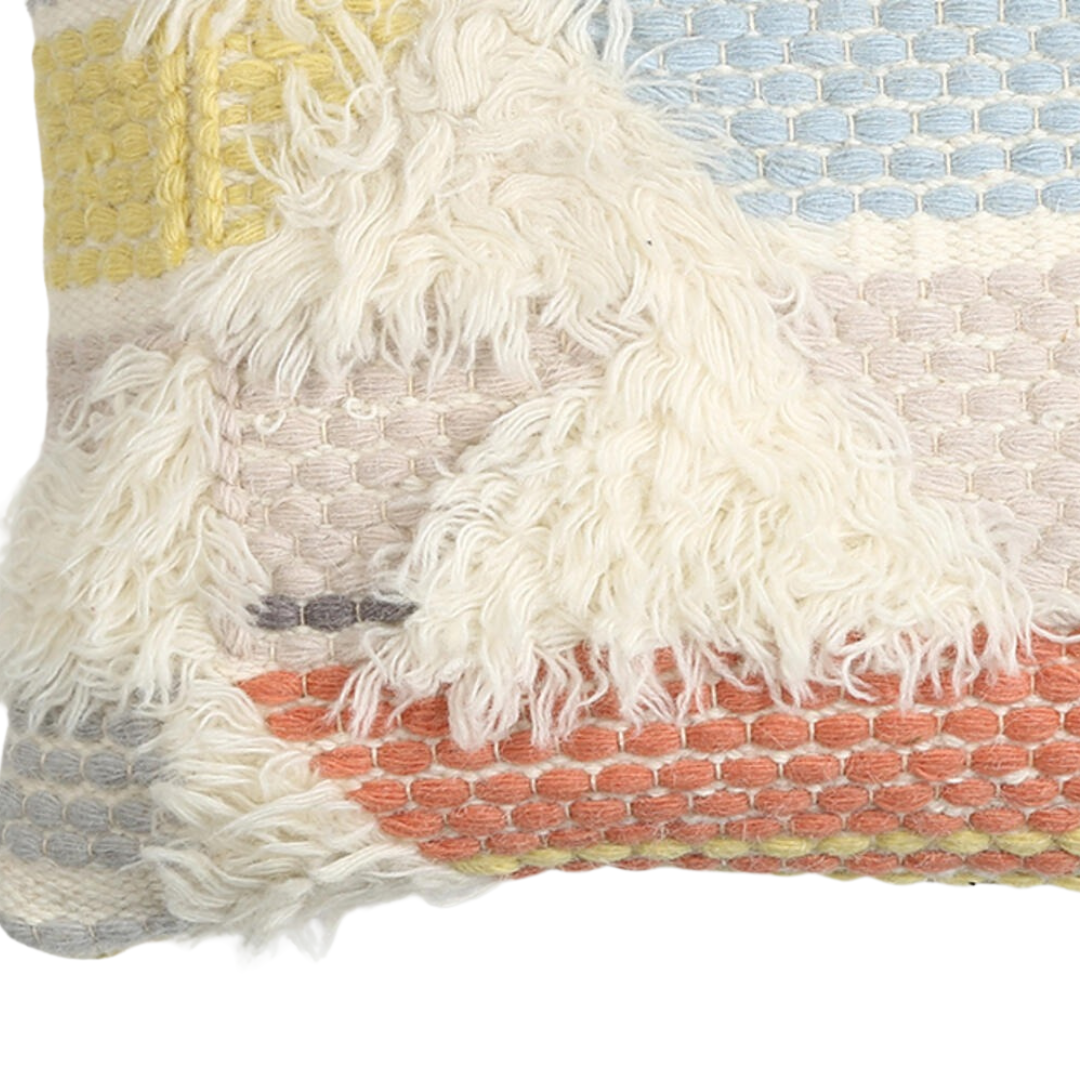 Pastel Wool &amp; Cotton Cushion Cover – Handloom