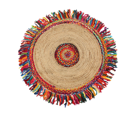 Hand-Braided Cotton Jute Rug – Upcycled