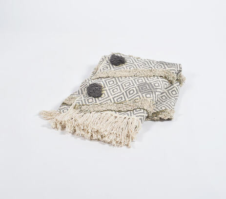 Textured Pom Pom Throw