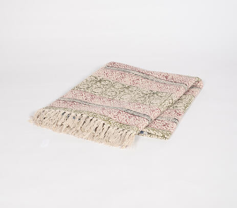 Hand Block Printed Cotton Rug