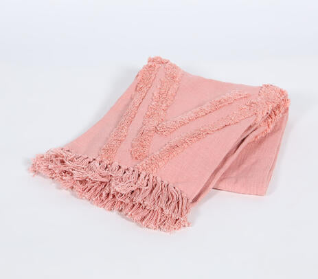 Chunky Pastel Cotton Tasseled Throw