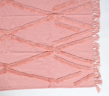 Chunky Pastel Cotton Tasseled Throw