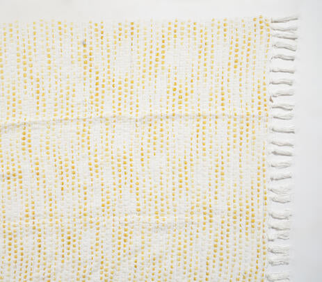 Handwoven Textured Throw with Tasseled Border