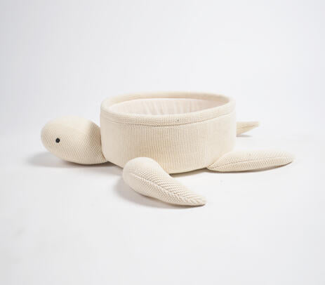 Knitted Cotton Turtle Basket