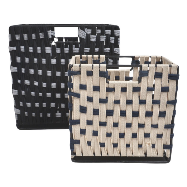 Cotton Rope Baskets | Minimalist Storage Set of 2 | Gleemium