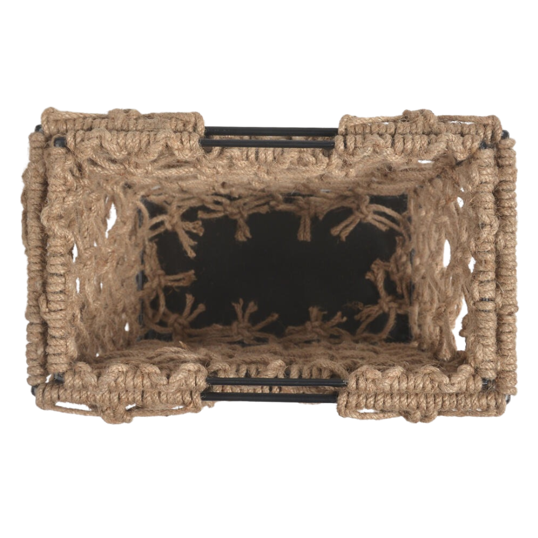 Knotted Jute &amp; Iron Baskets (Set of 2)