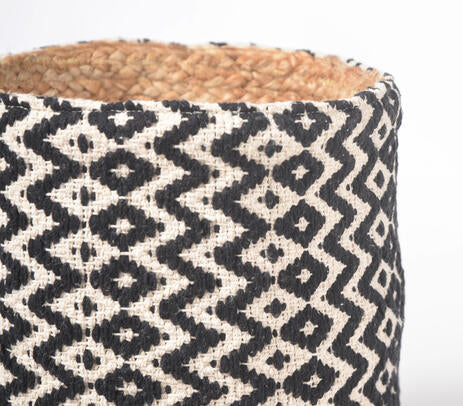 Handwoven Cotton &amp; Jute Basket