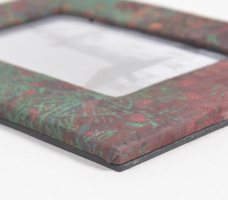 Hand painted Upcycled fabric photo frame