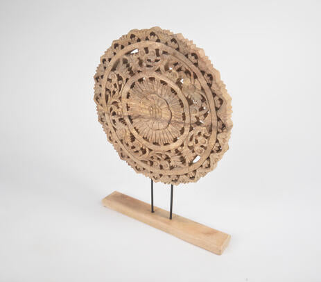 Raw Handcrafted Light Burnt Wood Tabletop Decorative