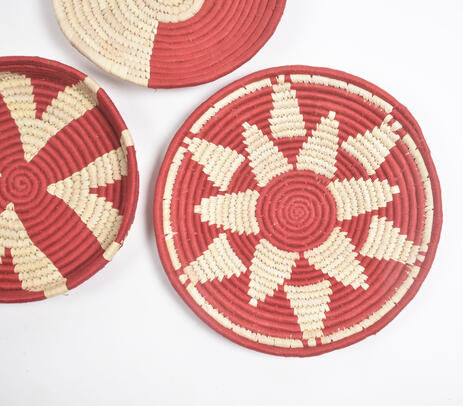 Handwoven Sabai Grass Mandala Wall Plates (set of 3)