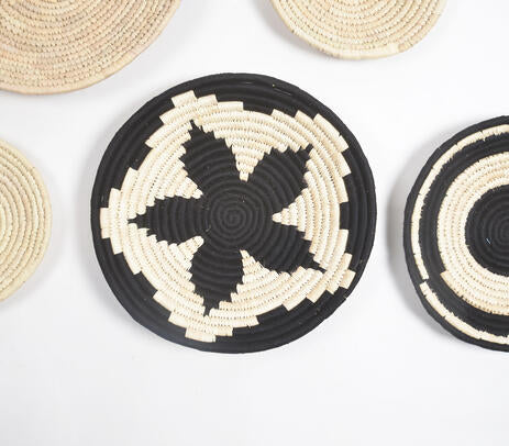 Handwoven Sabai Grass Monotone Wall Plates (set of 5)