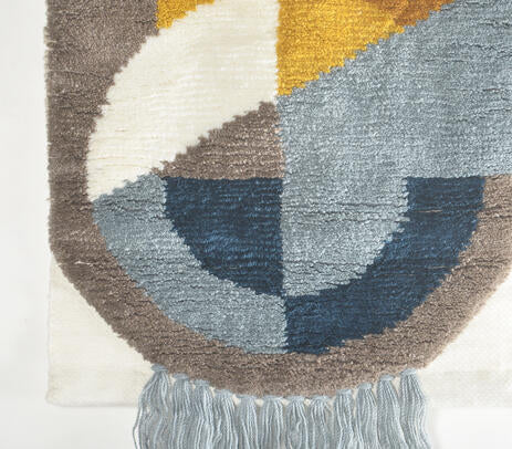 Hand Tufted Abstract Fringed Wall Hanging