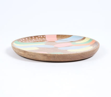 Handcrafted Mango Wood Abstract Plate