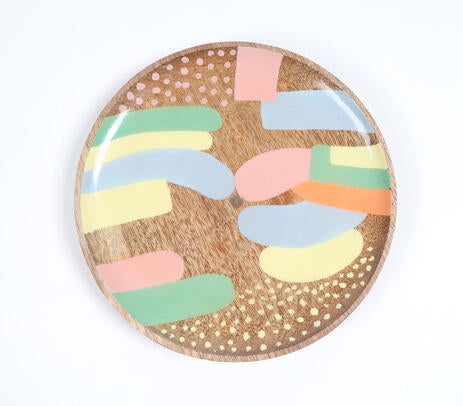 Handcrafted Mango Wood Abstract Plate