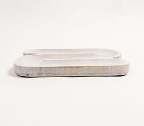 Hand Carved N-Shaped Wooden Platter