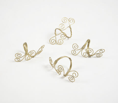 Coiled Metallic Wire Napkin Rings