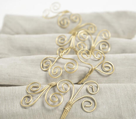 Coiled Metallic Wire Napkin Rings