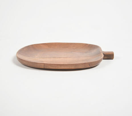 Hand Cut Apple-Shaped Mango Wood Tray