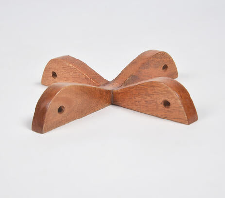 Polished Mango Wood Turned Bowl Stand