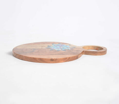 Acacia Wood Chopping Board with Hand painted Violets
