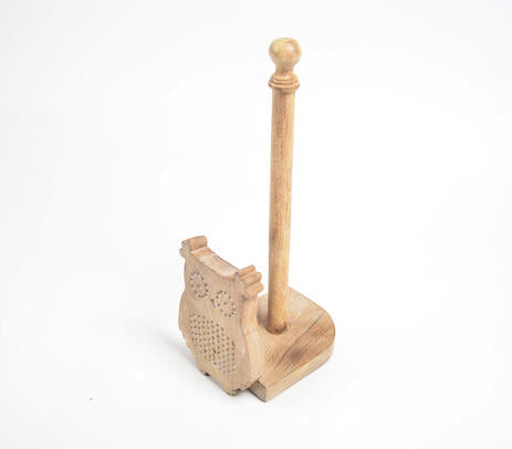Handmade Wooden Owl Tissue Holder