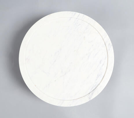 Solid White Marble Cake Plate – Handcrafted