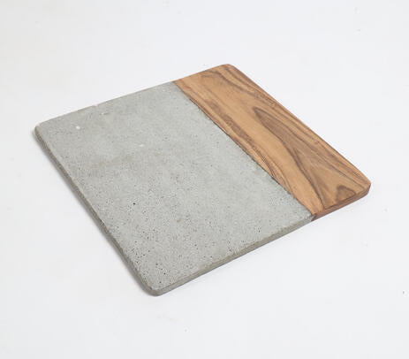 Concrete &amp; Acacia Wood Cheese Board – Hand Cut