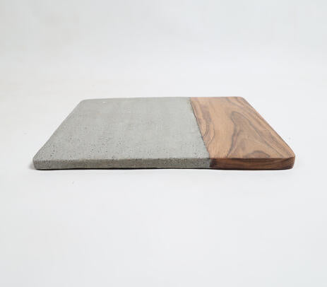 Concrete &amp; Acacia Wood Cheese Board – Hand Cut