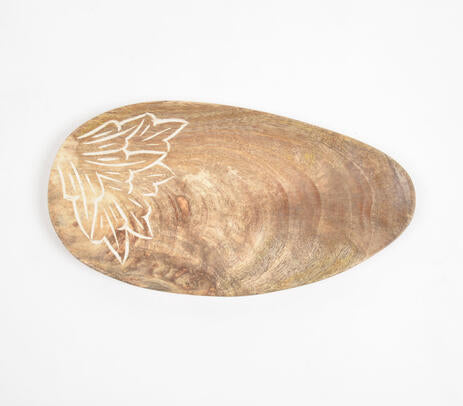 Carved Mango Wood Abstract Platter