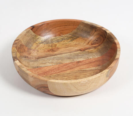 Earthy Mixed Wooden Bowl – Handmade