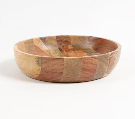 Earthy Mixed Wooden Bowl – Handmade