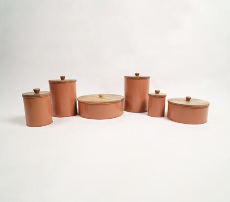 Galvanized Iron Storage Boxes (Set of 6)