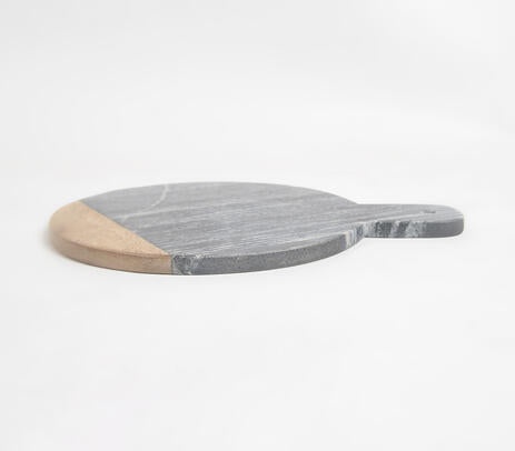 Round Wooden &amp; Stone Chopping Board